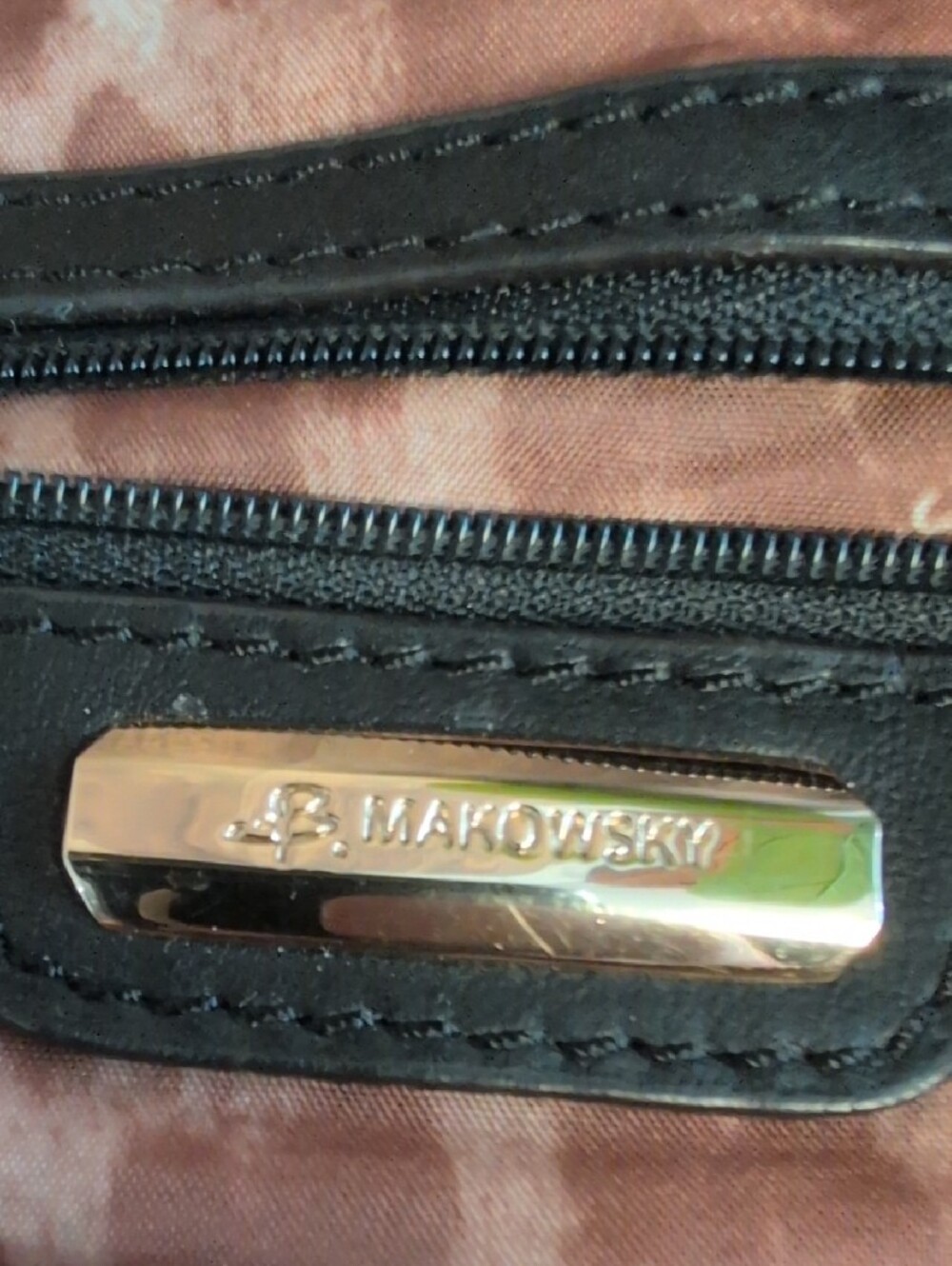B Makowsky Textured Leather Satchel Handbag Crossbody Shoulder Bag Tote M470 - Picture 9 of 12